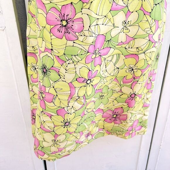 🍎 Cynthia Howie Petite Floral Silk Dress Size 10P (AA3) - Picture 5 of 11